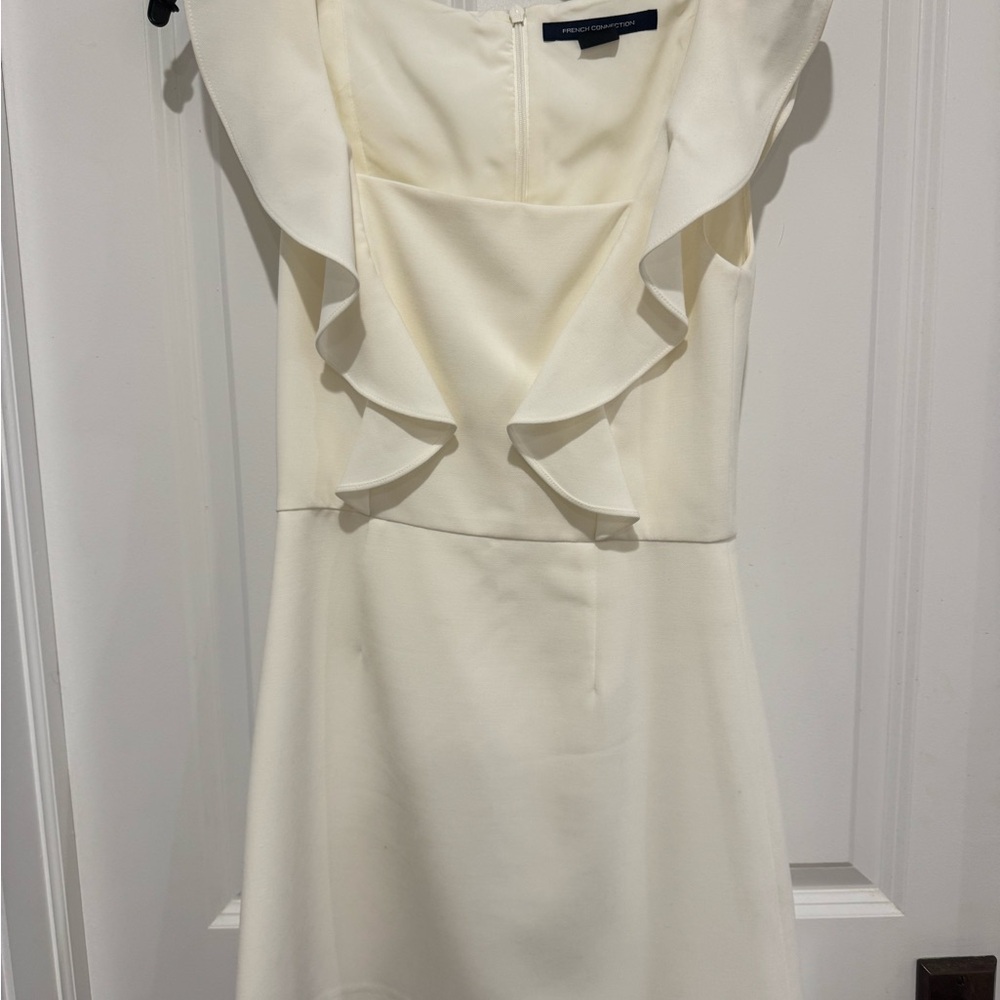 French Connection White Ruffle Mini Dress - Picture 2 of 2